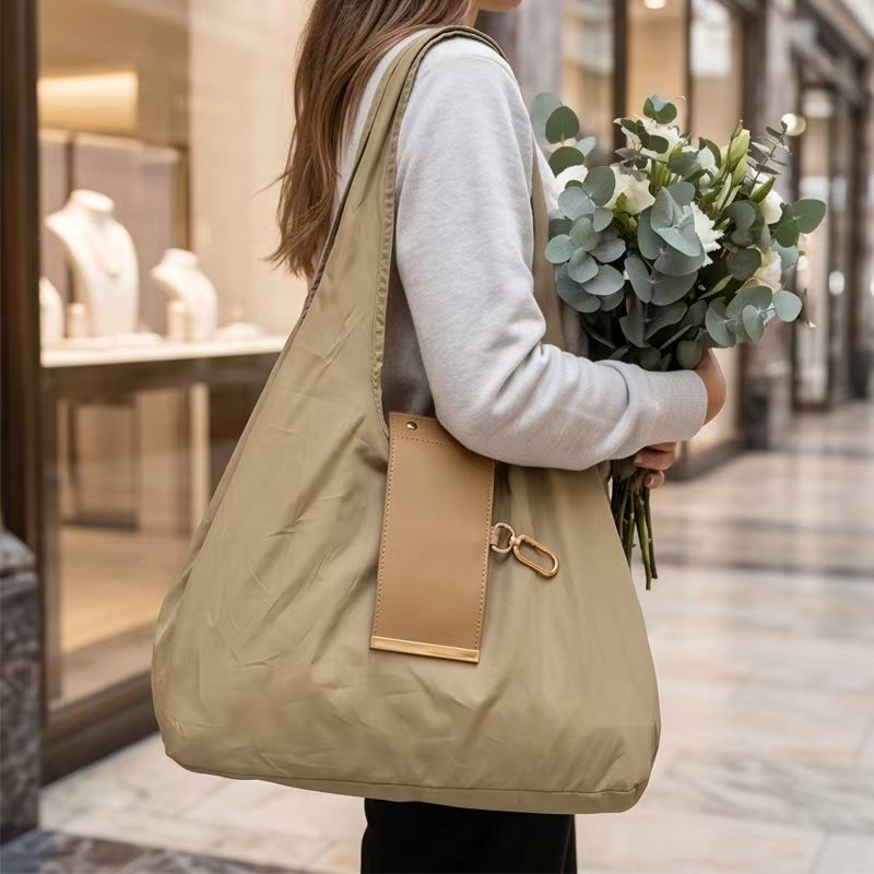 Keychain Reusable Shopping Bag — Large Capacity Nylon Tote, Portable Handheld & Shoulder Eco Bag