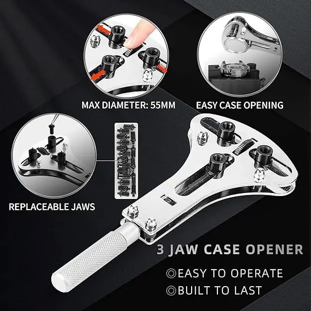 Watch Repair Tool Kit - Watch Battery Replacement & Strap Disassembly Tools, Case Opener, Spring Bar & Pin Remover`