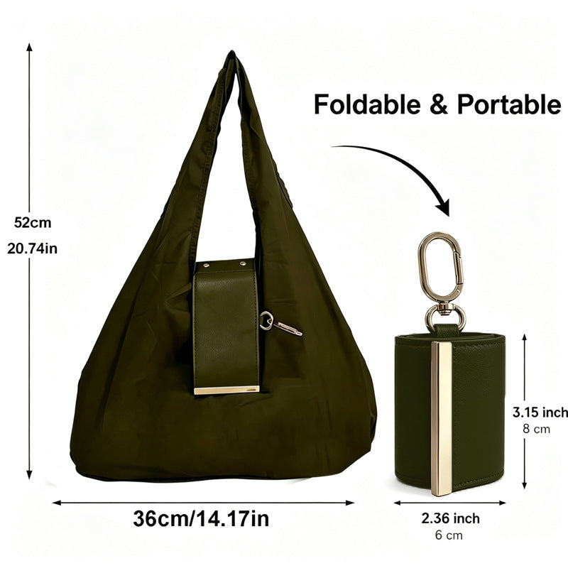 Keychain Reusable Shopping Bag — Large Capacity Nylon Tote, Portable Handheld & Shoulder Eco Bag
