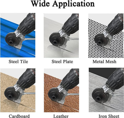 Metal Plate Cutting Machine Drill Bit Accessory Electric Drill Scissors Cutter for Iron White Board Steel Copper Aluminum Durable Titanium Alloy Safe Precision Cutting