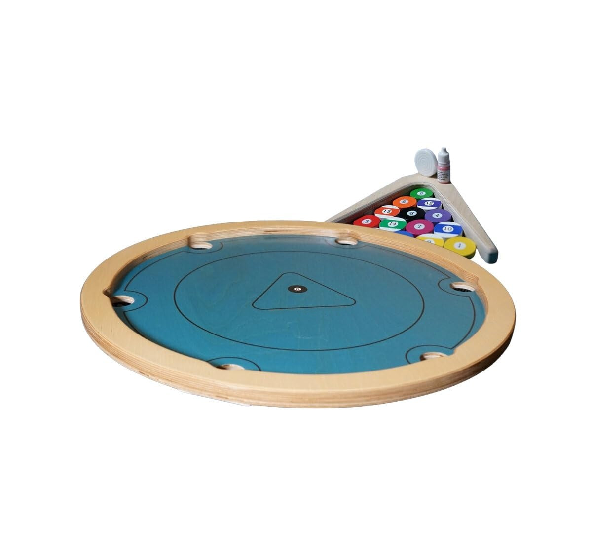 Rotating Finger Pool™ – Wooden Tabletop 8-Ball Game
