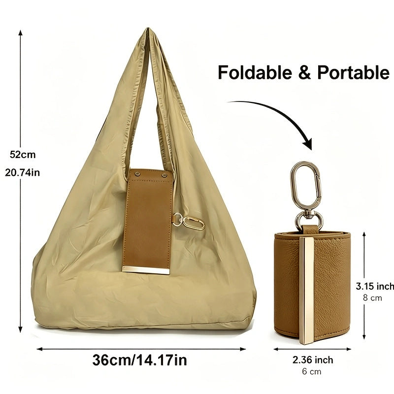 Keychain Reusable Shopping Bag — Large Capacity Nylon Tote, Portable Handheld & Shoulder Eco Bag