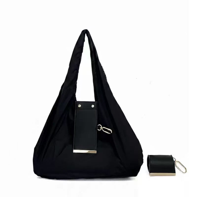 Keychain Reusable Shopping Bag — Large Capacity Nylon Tote, Portable Handheld & Shoulder Eco Bag