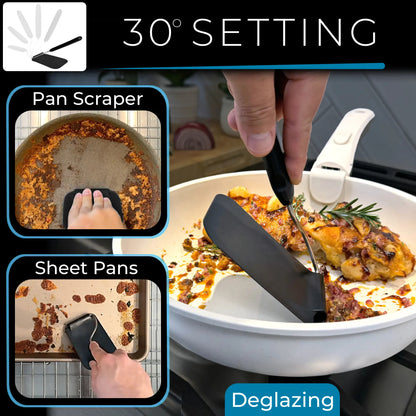 Spatula with adjustable angles, a must have kitchen gadget! Kitchen accessories should serve a purpose! Perfect for Air Fryers, griddles and everything in-between! Includes 2 Spatula heads made from PPSU - BPA/BPS and PFAS free. Non-Toxic