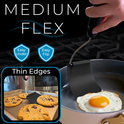 Spatula with adjustable angles, a must have kitchen gadget! Kitchen accessories should serve a purpose! Perfect for Air Fryers, griddles and everything in-between! Includes 2 Spatula heads made from PPSU - BPA/BPS and PFAS free. Non-Toxic