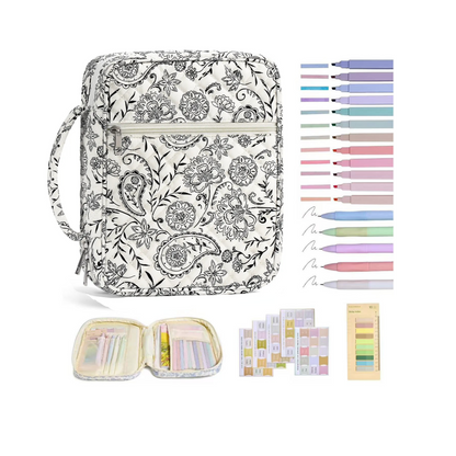 【Your Exclusive Discount】Bible Cover Case for Women Large Bible Bag, Bible Study Supplies Journaling Kit Quilted Church Bag with Handle, Puffer Carrying Case w/Tabs Accessories Easter Mothers Day Christian Gifts for Women Mom