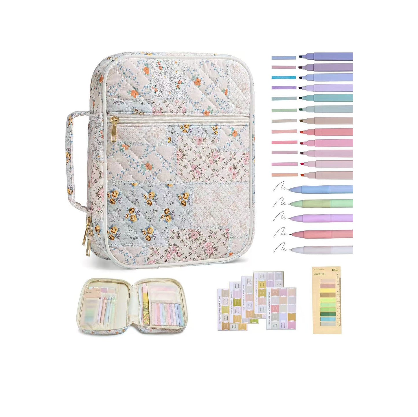 【Your Exclusive Discount】Bible Cover Case for Women Large Bible Bag, Bible Study Supplies Journaling Kit Quilted Church Bag with Handle, Puffer Carrying Case w/Tabs Accessories Easter Mothers Day Christian Gifts for Women Mom
